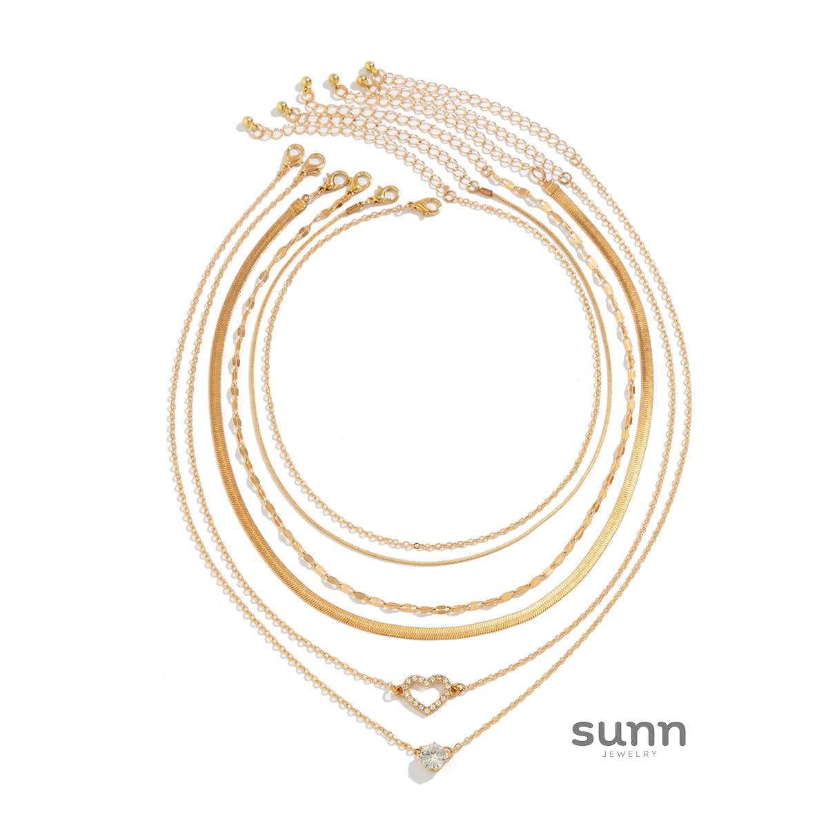 Elvira Layered Heart Necklace [5QW6SL3B]