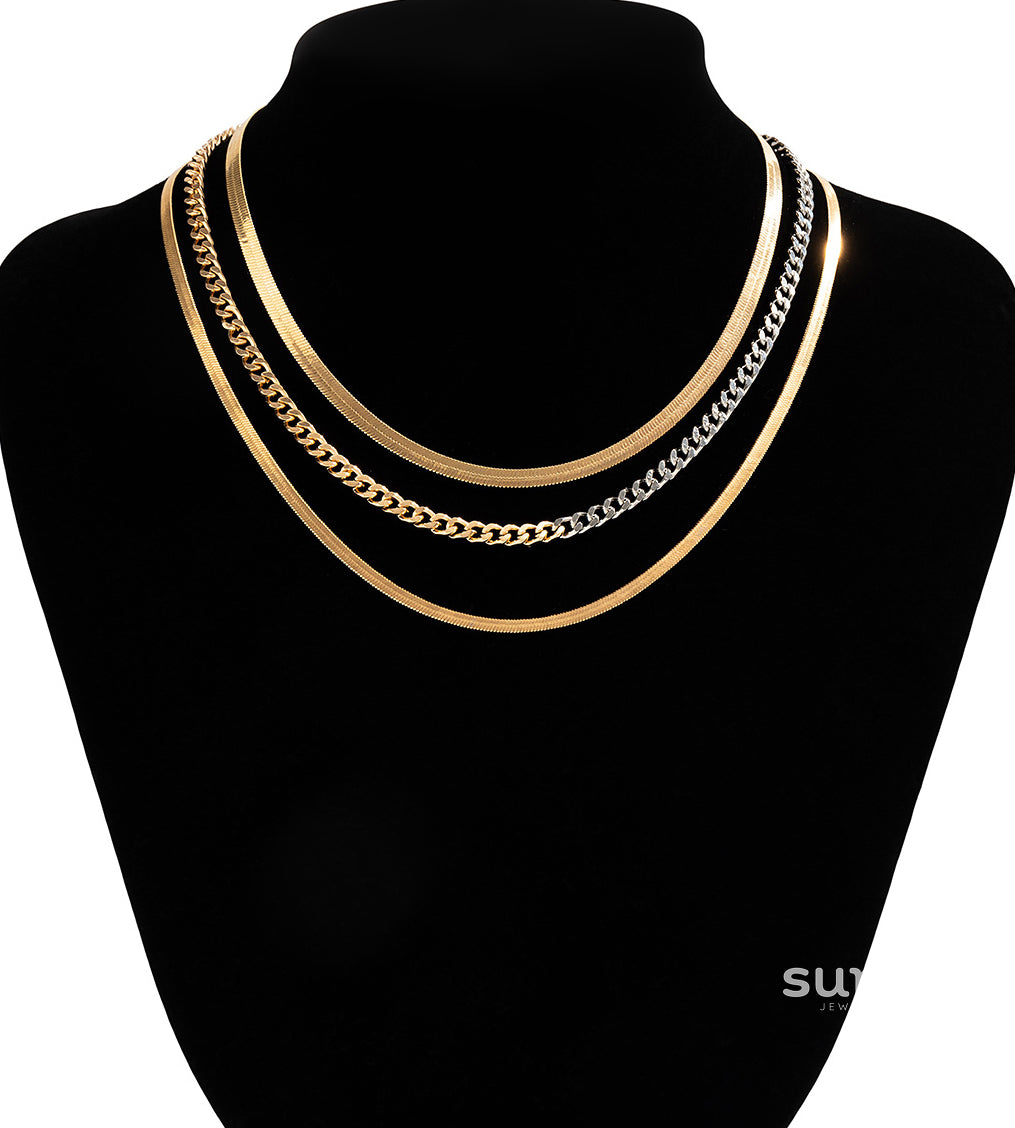 Elvira Layered Heart Necklace [2I2P2UXB]