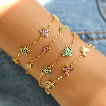 Ely Zircon Charm Bracelet [HUG83TWJ]