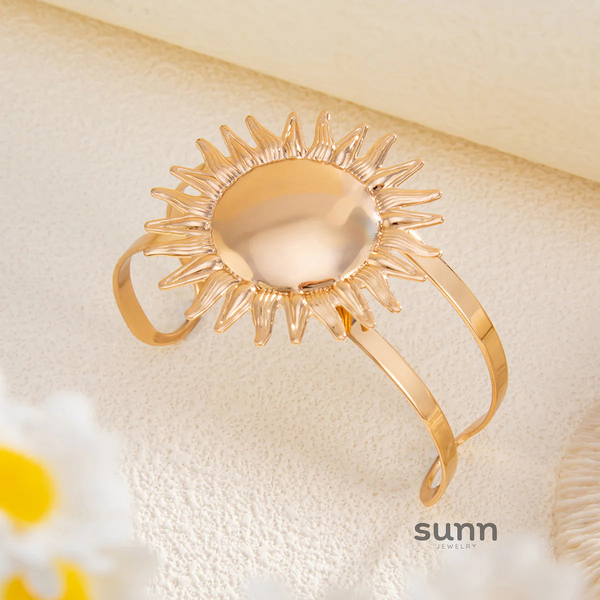 Elynn Metal Sunflower Cuff Bracelet