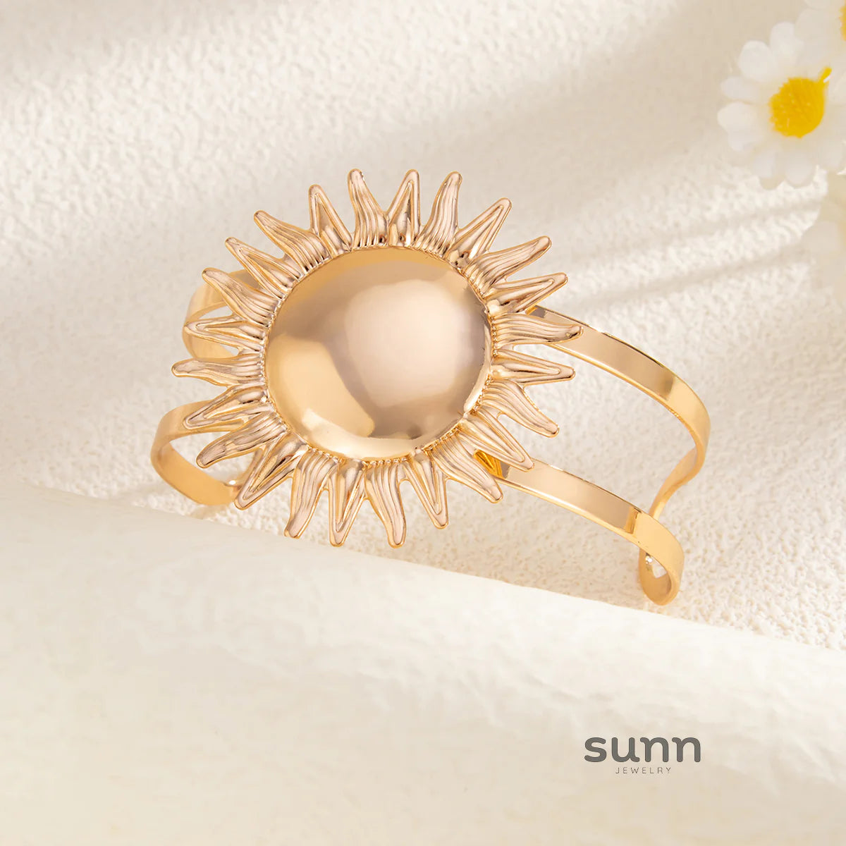 Elynn Metal Sunflower Cuff Bracelet