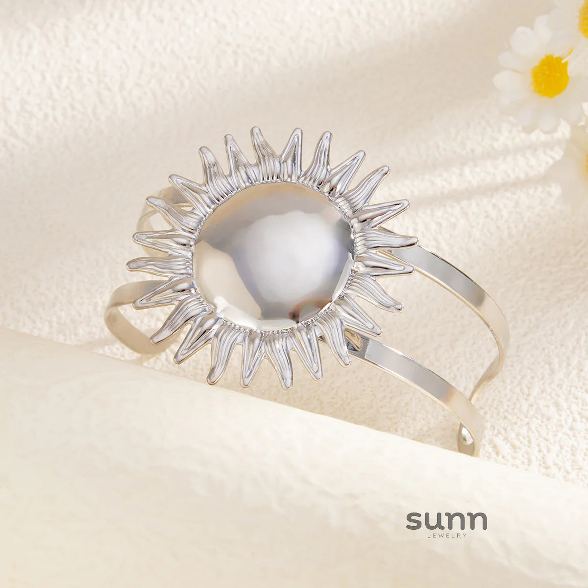 Elynn Metal Sunflower Cuff Bracelet