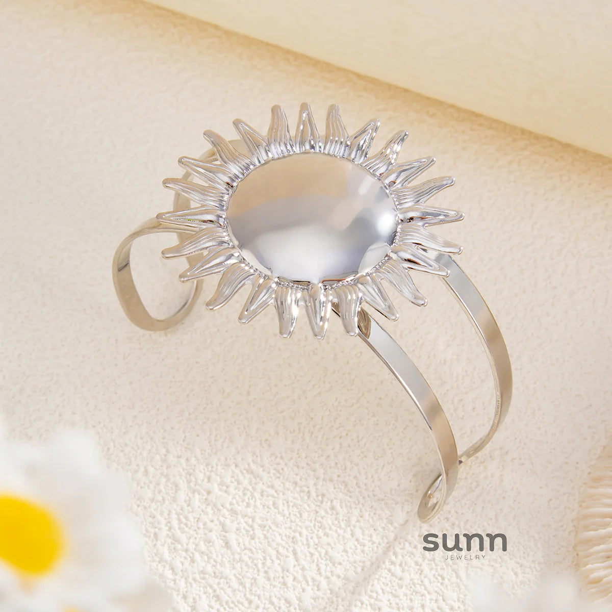Elynn Metal Sunflower Cuff Bracelet