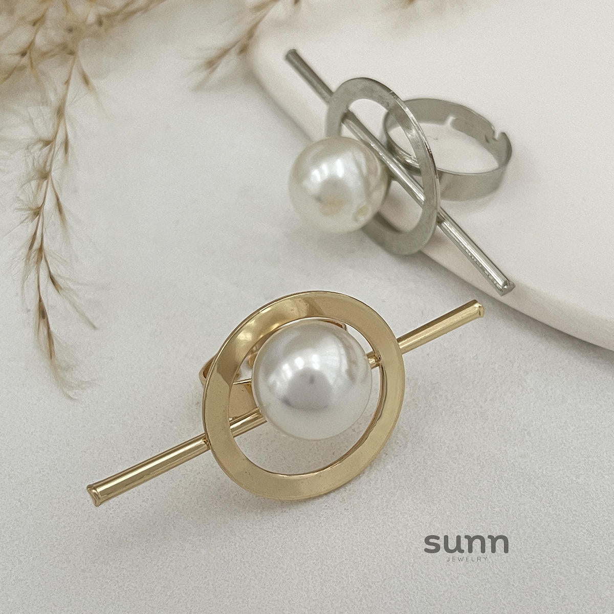 Emaline Baroque Pearl Ring Set [JO05TMUM]