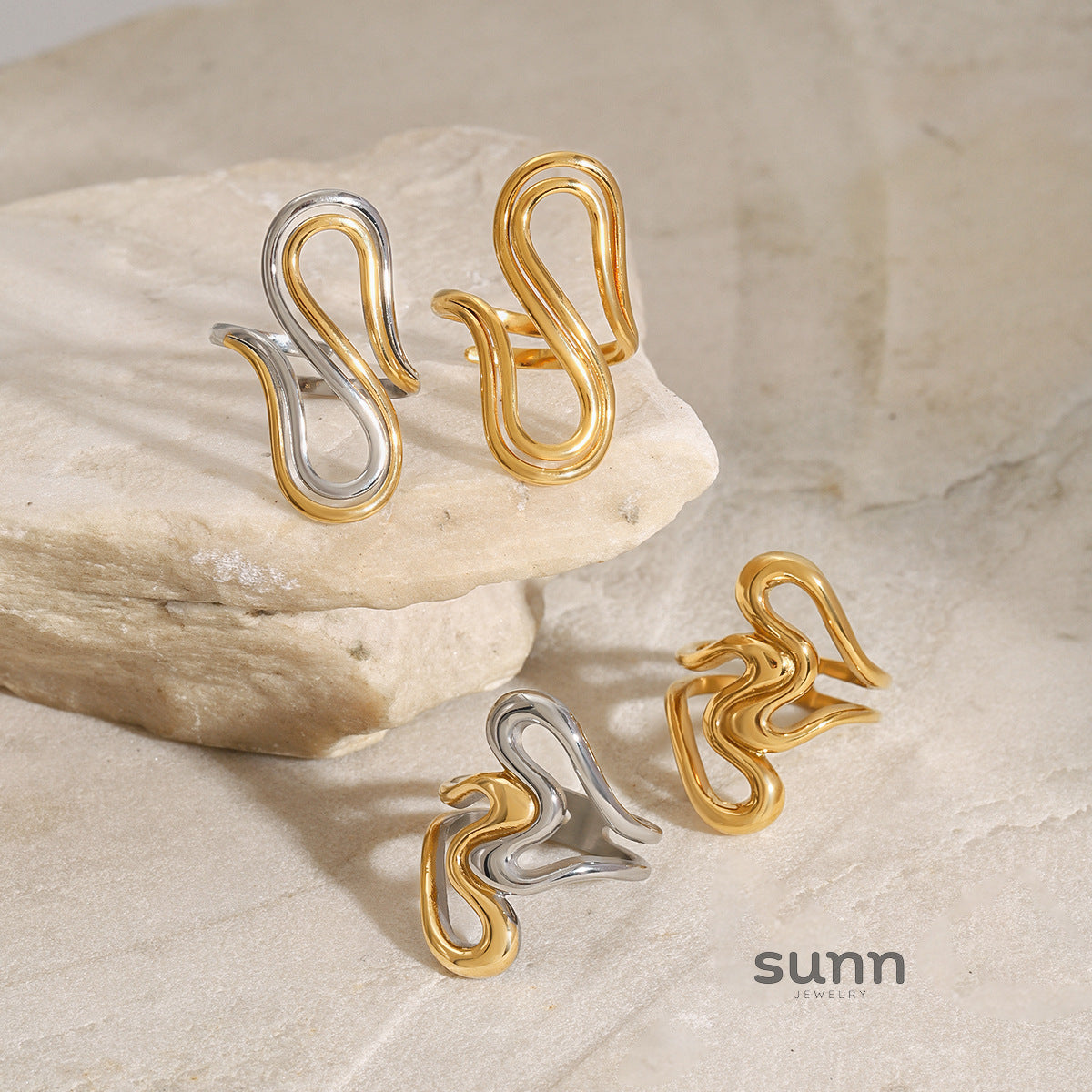 Emalyn Geometric Line Ring [TI44WKLY]