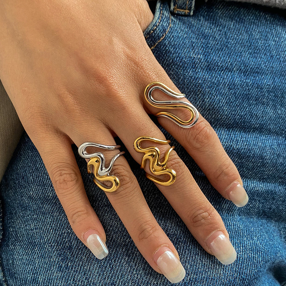 Emalyn Geometric Line Ring [6SY9H3QO]