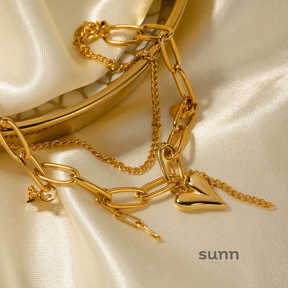 Emalyn Layered Heart Star Bracelet