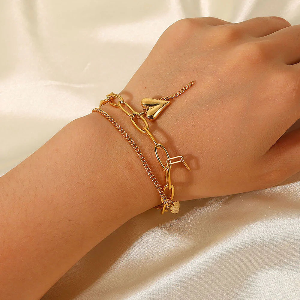 Emalyn Layered Heart Star Bracelet