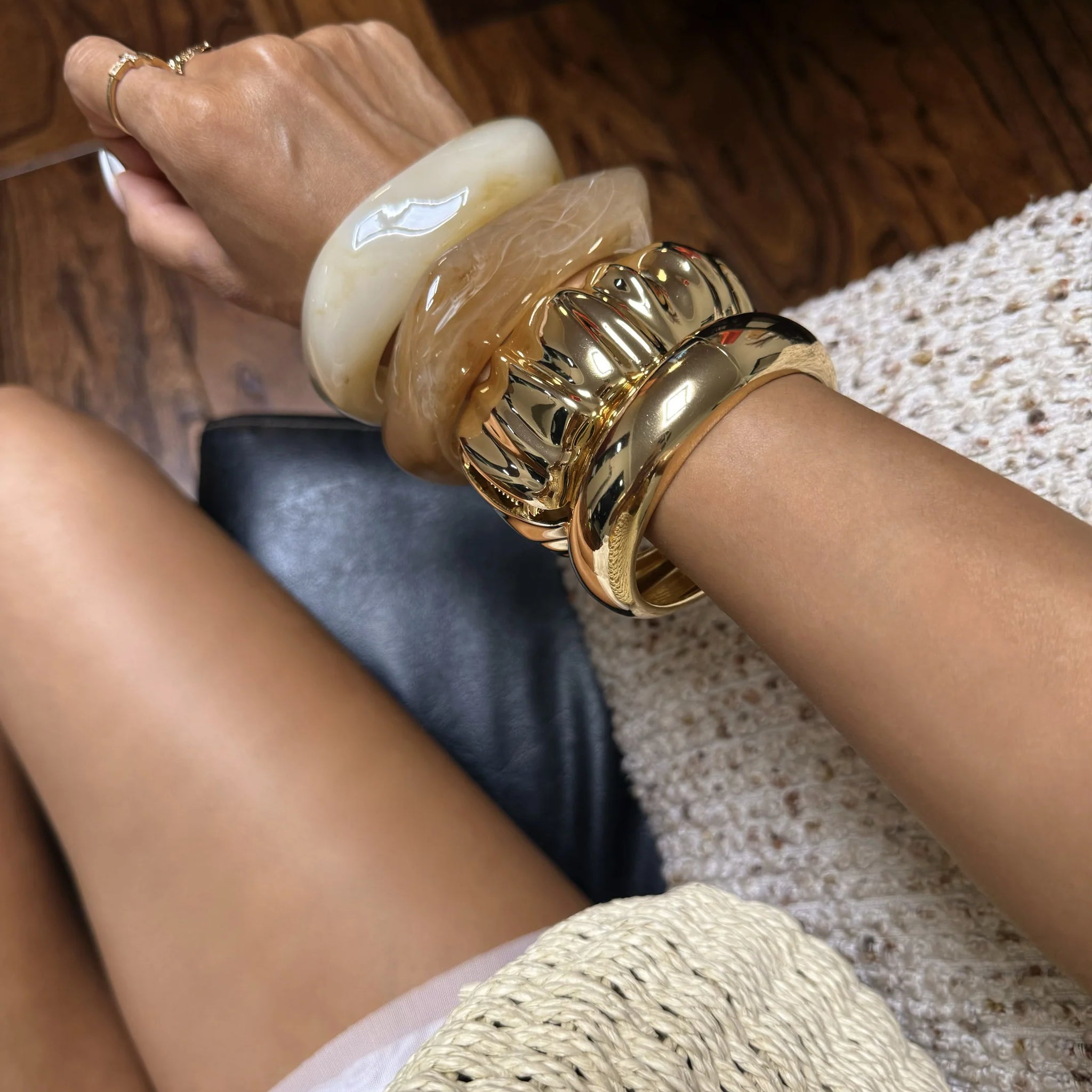 Emalyn Textured Statement Bangle