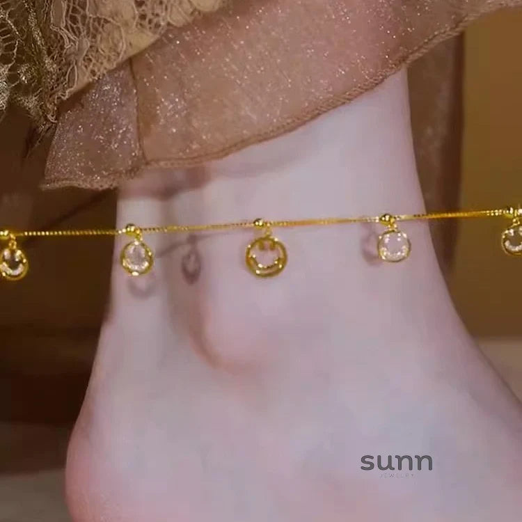 Emalynn Gold Smiley Anklet