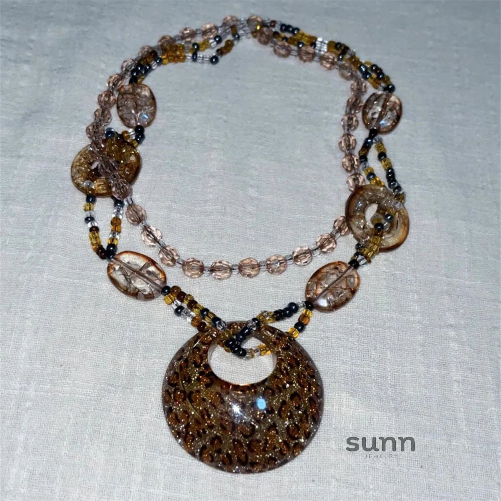 Emarie Leopard Print Pendant Necklace