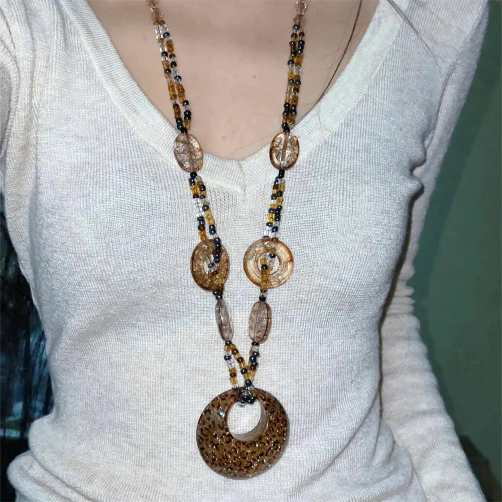 Emarie Leopard Print Pendant Necklace
