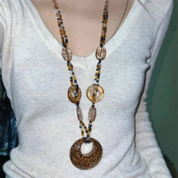 Emarie Leopard Print Pendant Necklace