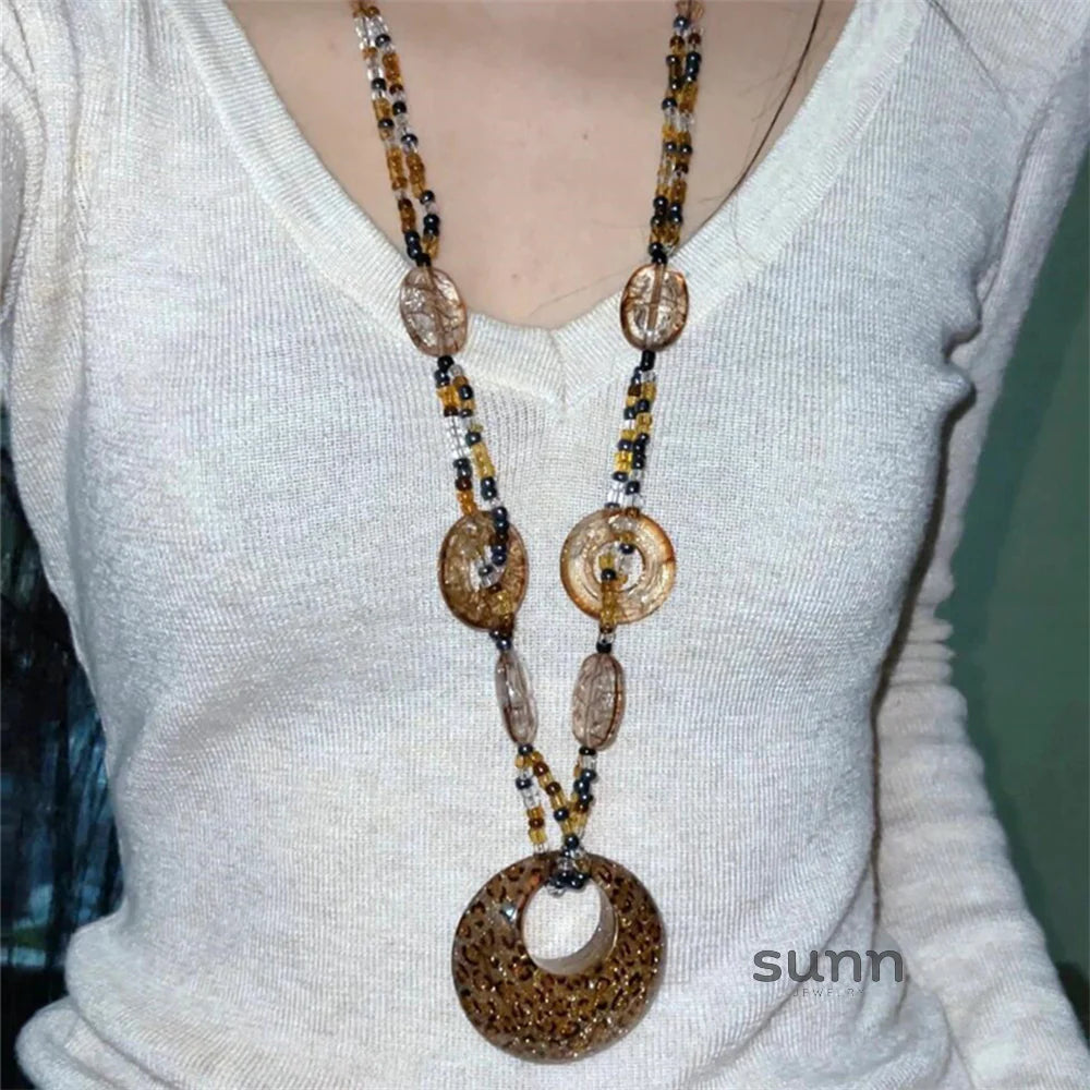Emarie Leopard Print Pendant Necklace