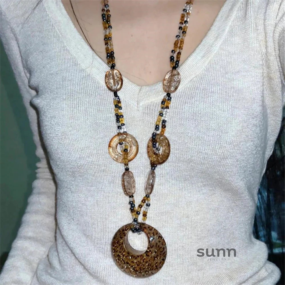 Emarie Leopard Print Pendant Necklace