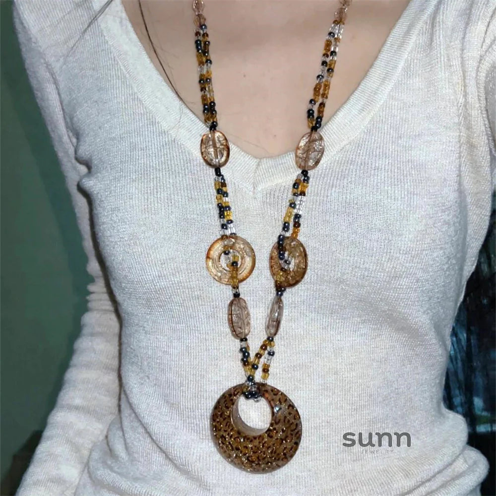 Emarie Leopard Print Pendant Necklace