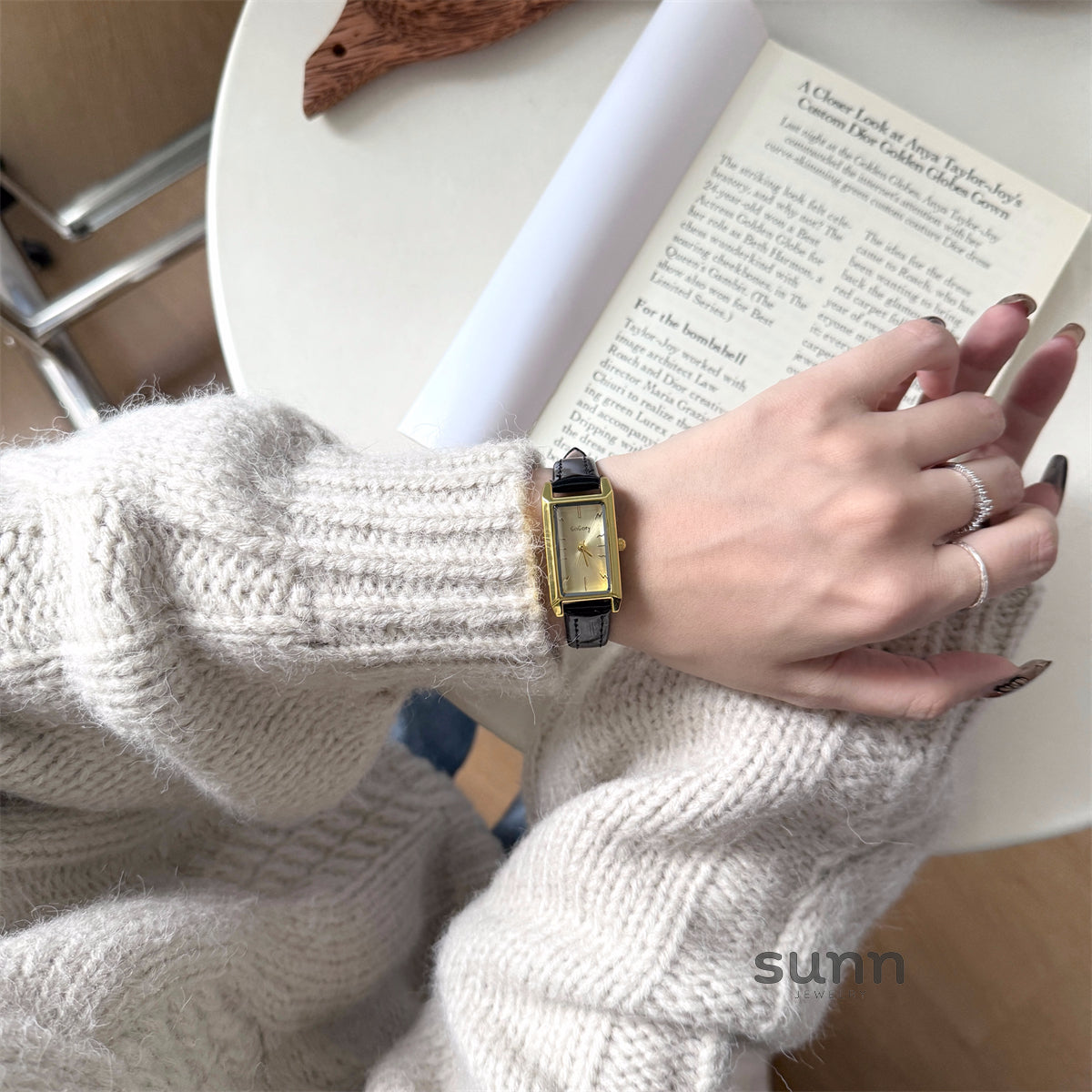 Embry Rectangular Wrist Watch [O777W4CT]