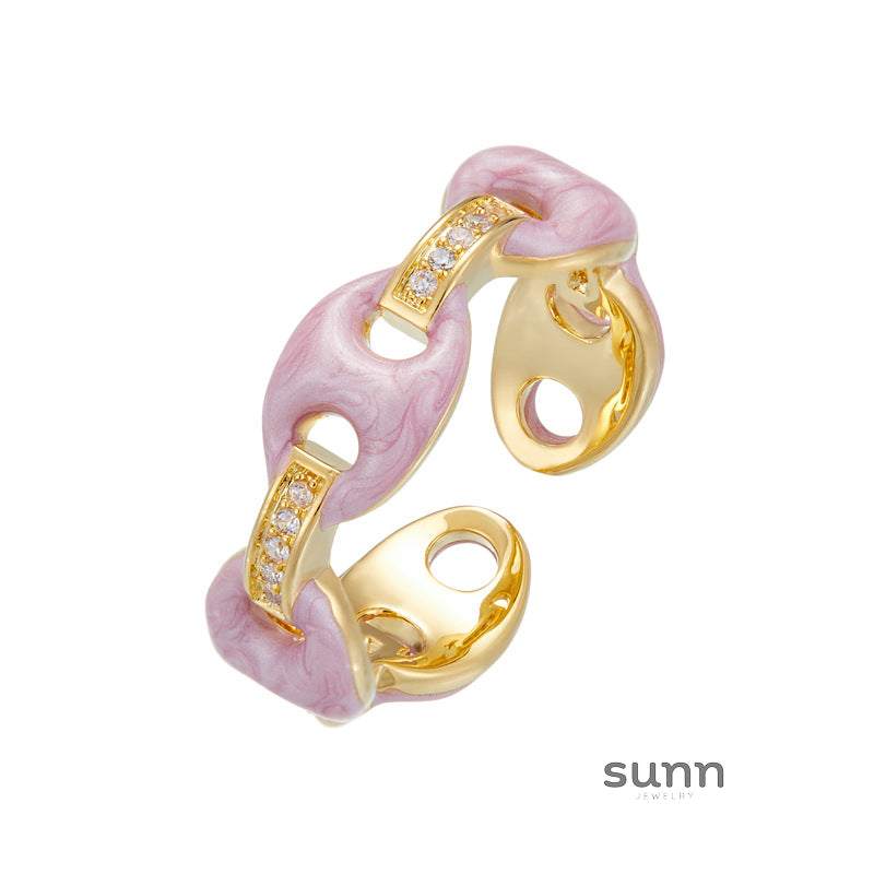 Emelie Enamel Pig Nose Ring [YVV389D5]