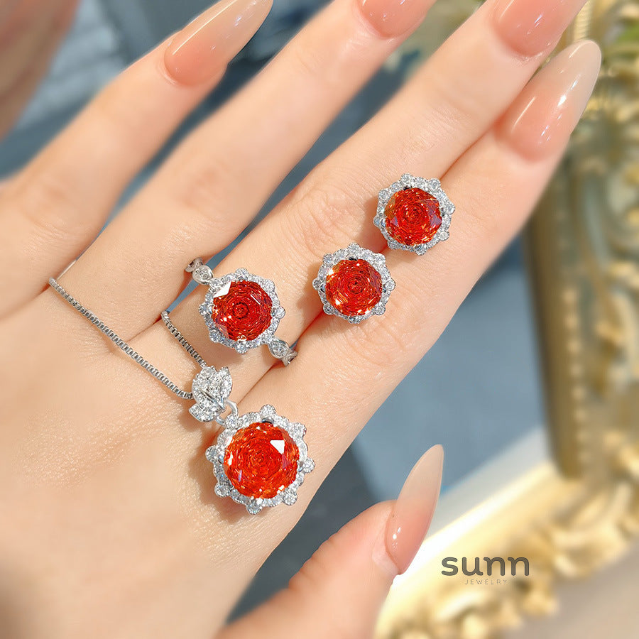 Emeline Ruby Rose Jewelry Set [28473OEY]