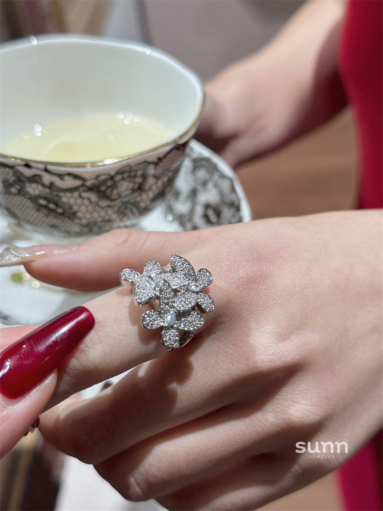 Emerald Pave Butterfly Ring [ORLICU90]