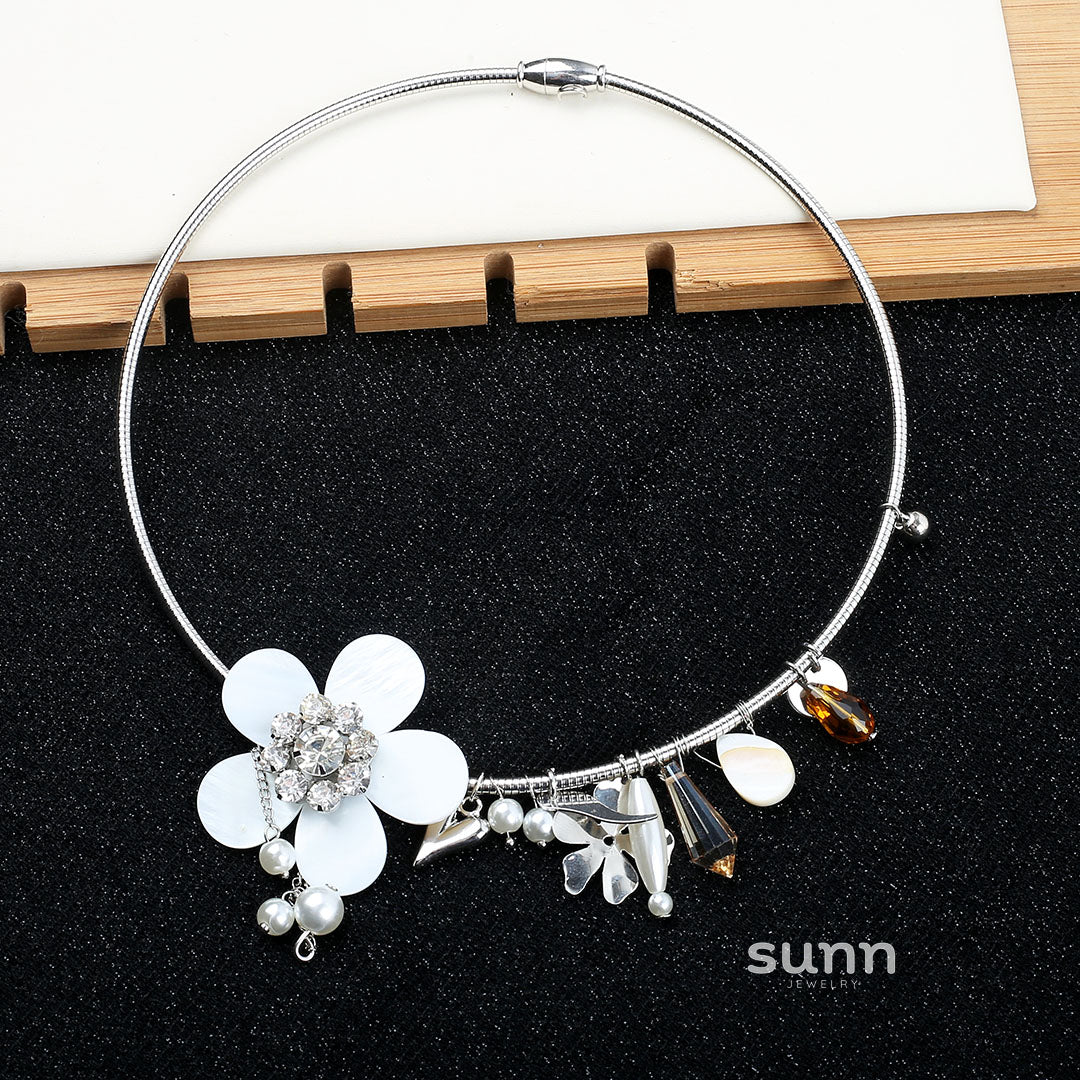 Emerson Crystal Flower Choker