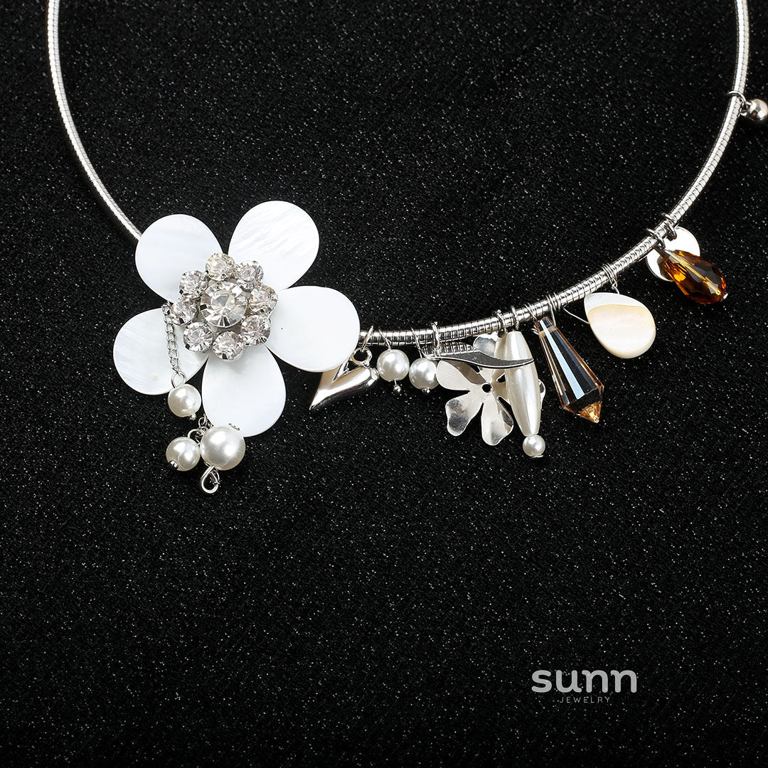 Emerson Crystal Flower Choker