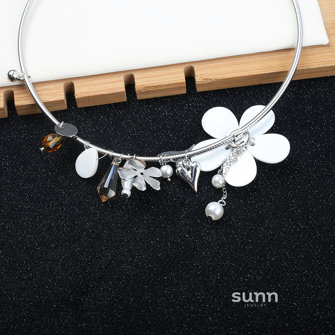Emerson Crystal Flower Choker