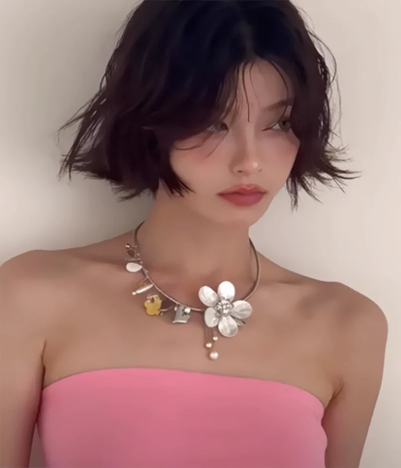 Emerson Crystal Flower Choker