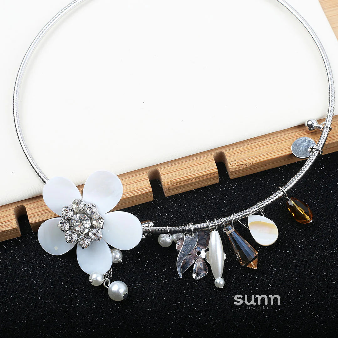 Emerson Crystal Flower Choker