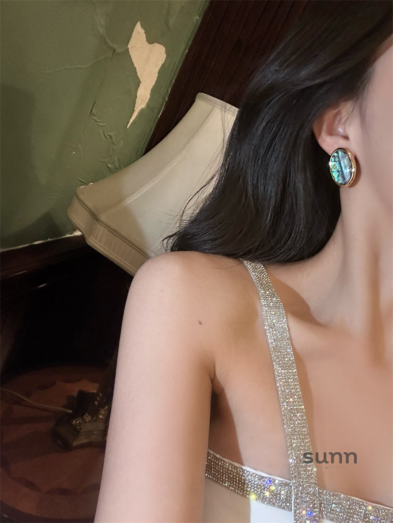 Emersyn Abalone Oval Earrings [L80FHX9O]