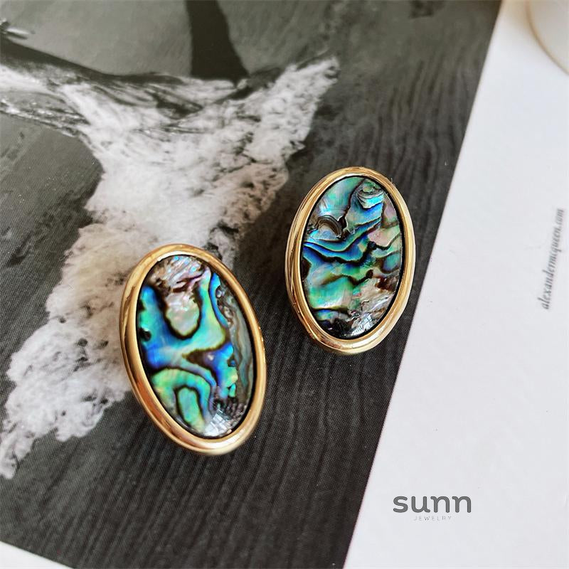 Emersyn Abalone Oval Earrings [FT8B1AST]