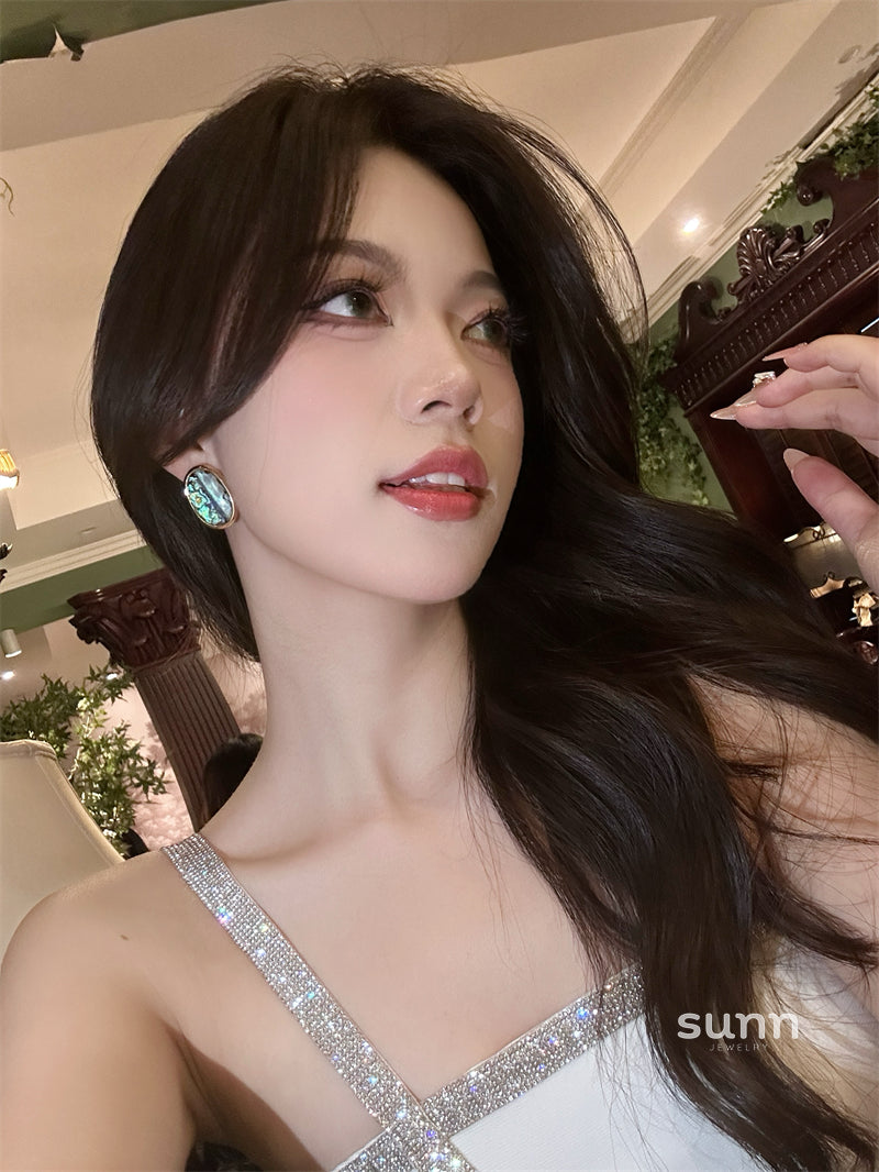Emersyn Abalone Oval Earrings [LTJ7WY0E]