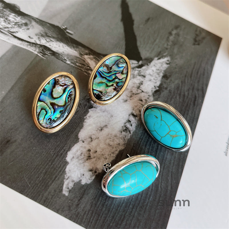 Emersyn Abalone Oval Earrings [Y853ND4A]