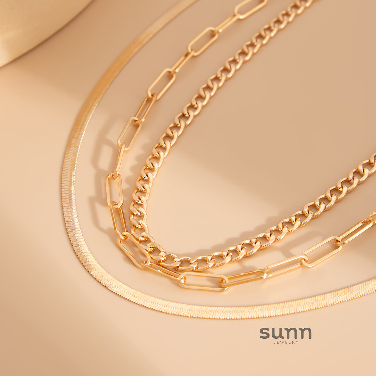 Emiko Layered Snake Chain Necklace Set [MFFDREKZ]