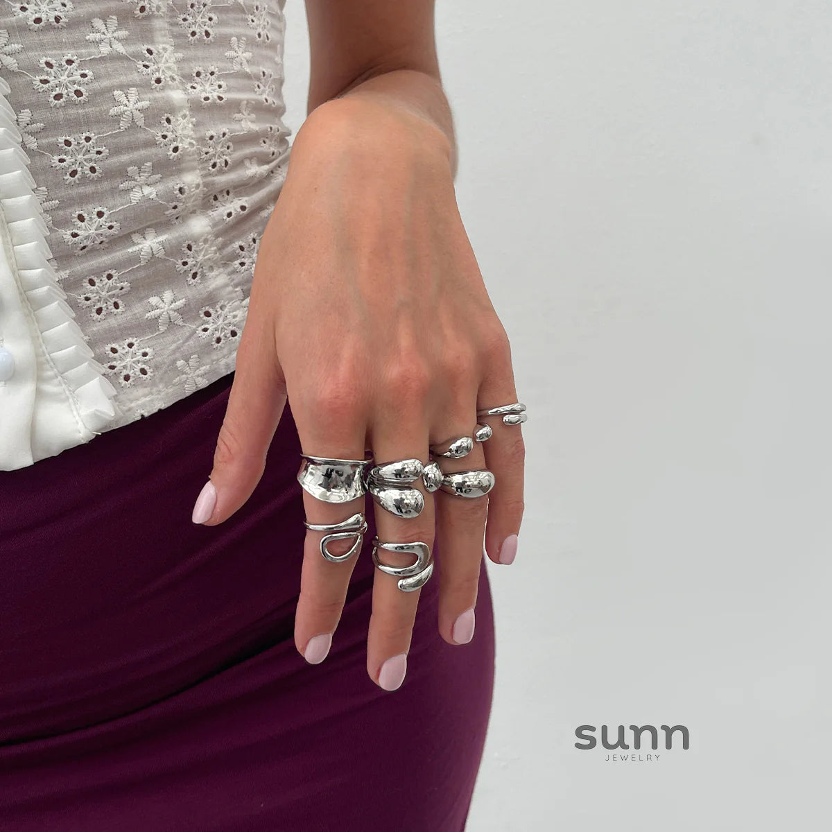 Emileigh Water Drop Ring Set