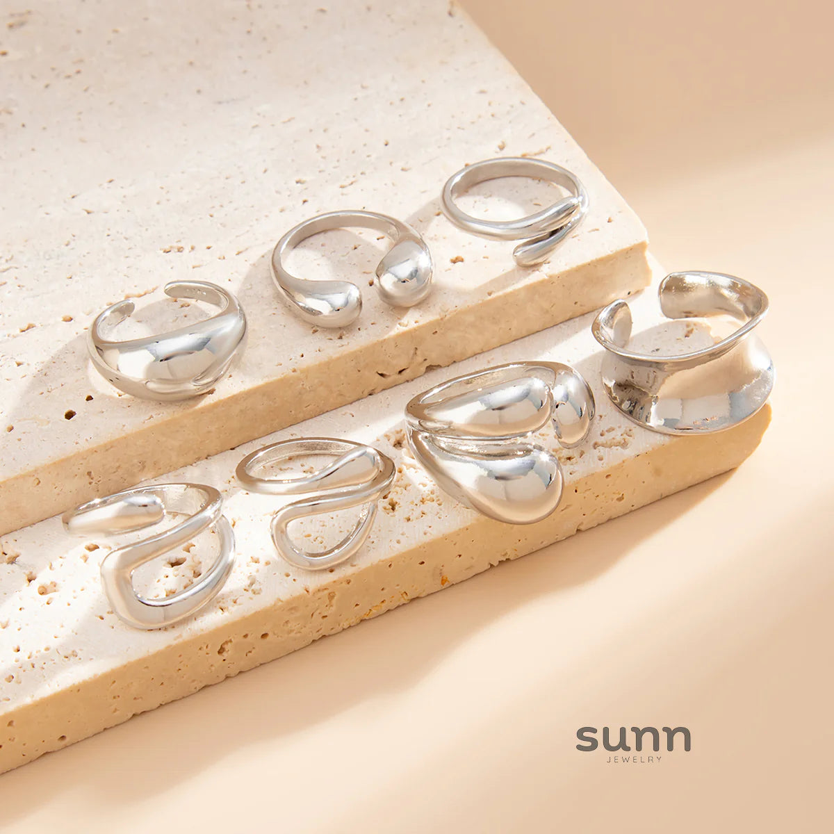 Emileigh Water Drop Ring Set
