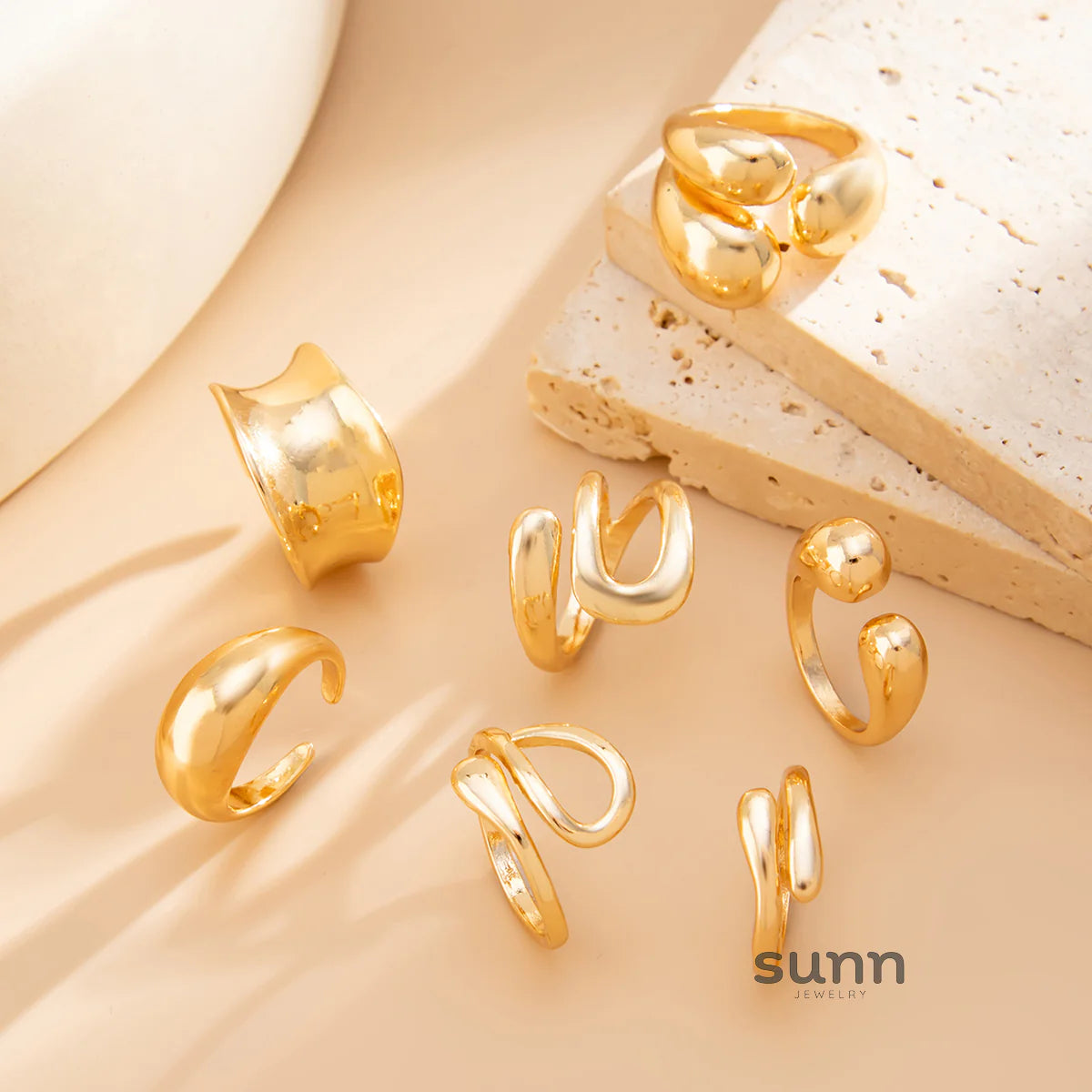 Emileigh Water Drop Ring Set