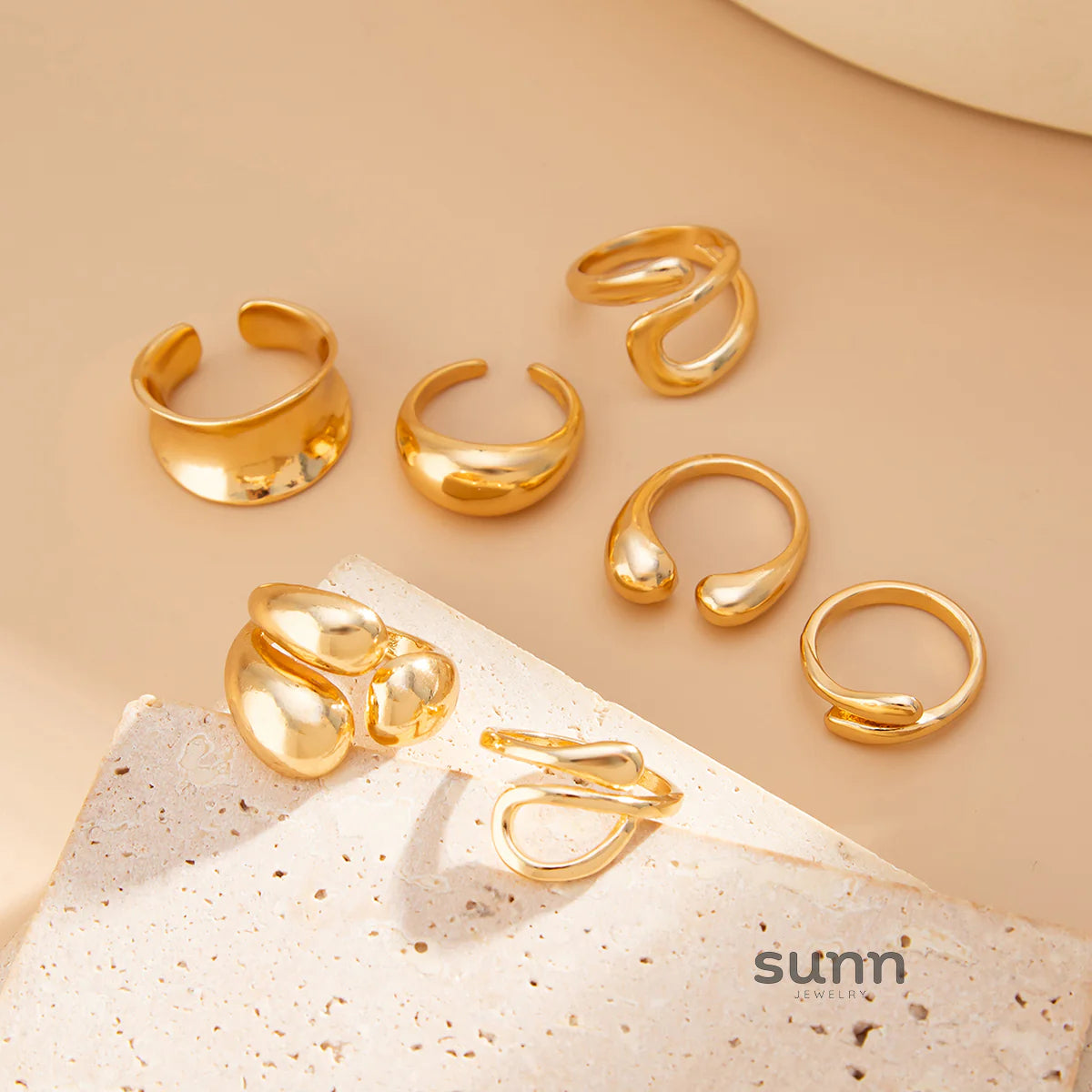 Emileigh Water Drop Ring Set