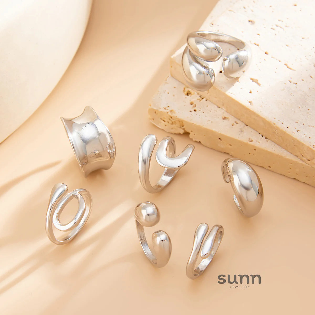 Emileigh Water Drop Ring Set