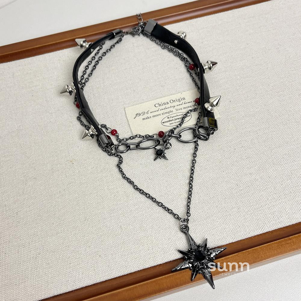 Emilly Layered Cross Choker [3SVDZKGN]