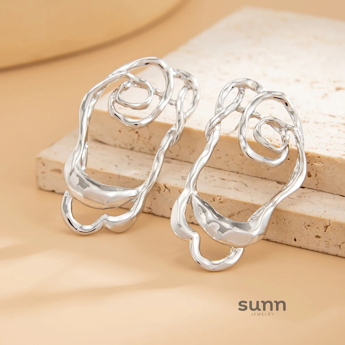 Emmagrace Floral Cutout Stud Earrings