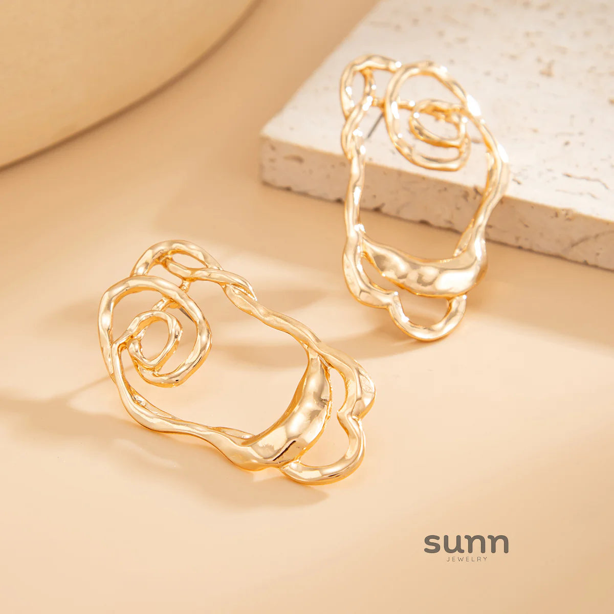 Emmagrace Floral Cutout Stud Earrings