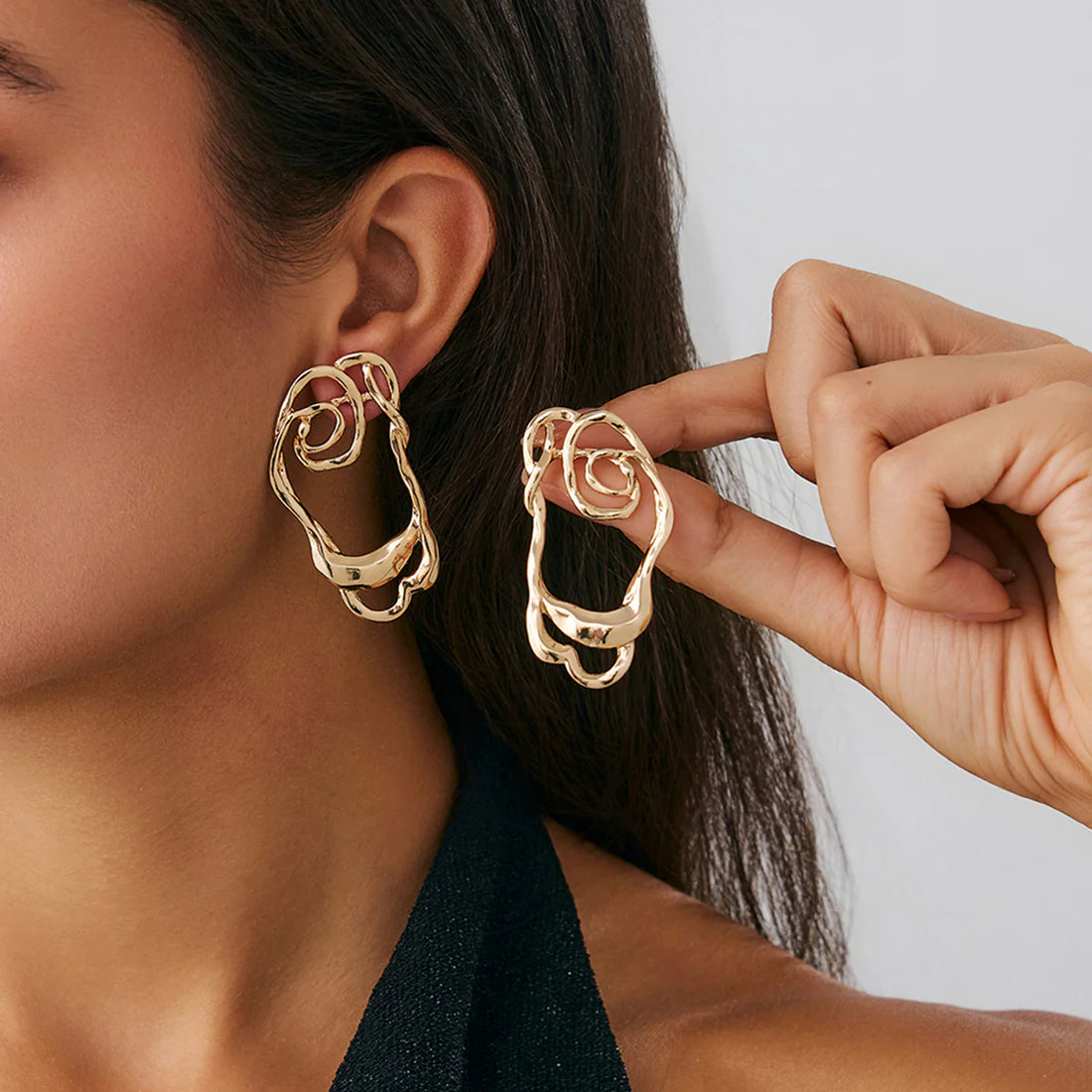 Emmagrace Floral Cutout Stud Earrings