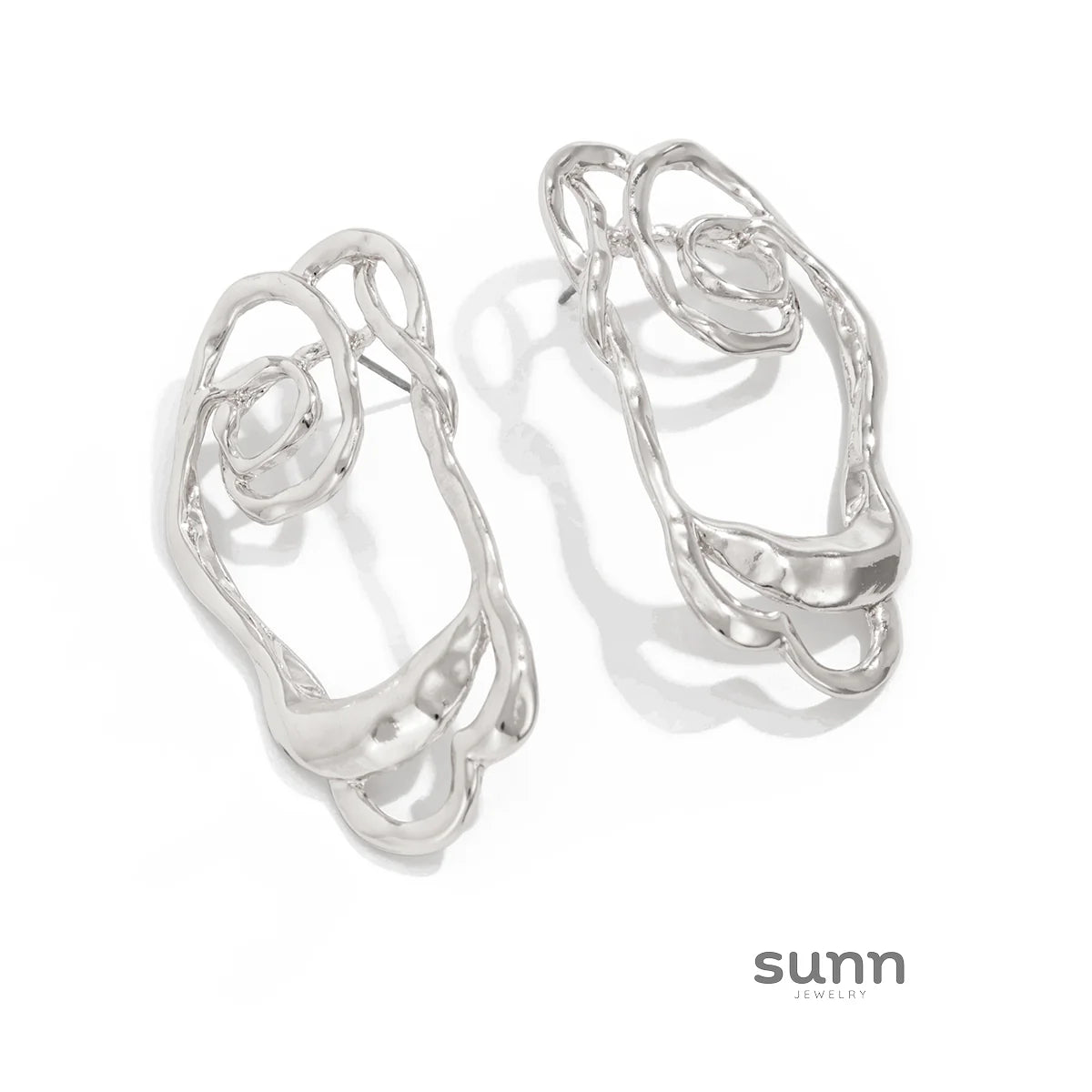 Emmagrace Floral Cutout Stud Earrings