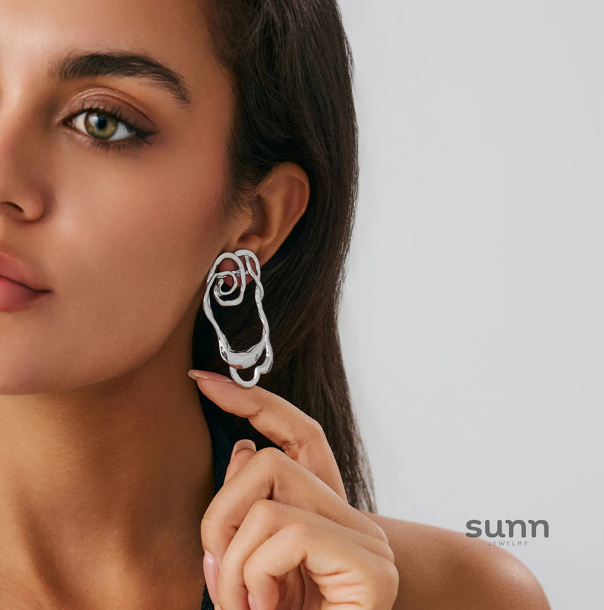 Emmagrace Floral Cutout Stud Earrings