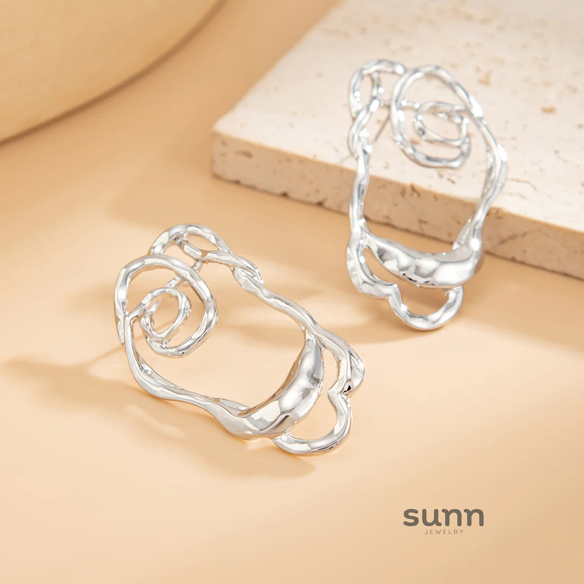 Emmagrace Floral Cutout Stud Earrings