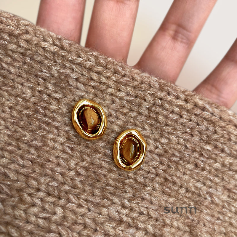 Emmajean Maillard Tiger Eye Earrings [PPE2NRQH]