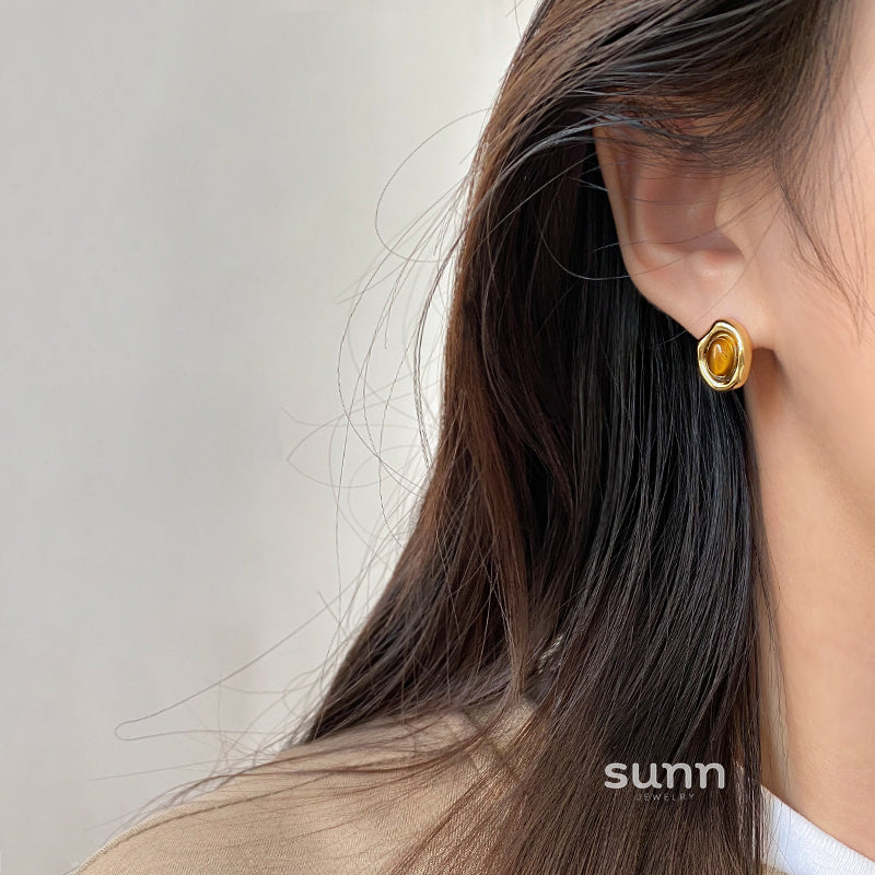 Emmajean Maillard Tiger Eye Earrings [6GBWFOKM]