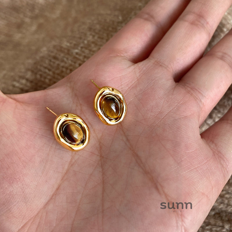 Emmajean Maillard Tiger Eye Earrings [ZHRDCHO3]