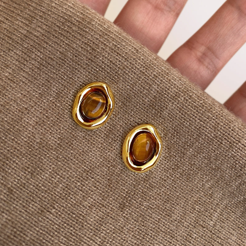 Emmajean Maillard Tiger Eye Earrings [0HFJAFLQ]